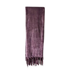 Elle Decor Velvet Plum Throw with Fringe